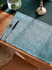 Catherine Lansfield 4 Pack Green Majestic Stag 100% Cotton Table Placemats - Image 1 of 3