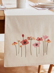 Catherine Lansfield Natural Harvest Flowers 100% Cotton Table Runner - Image 2 of 3