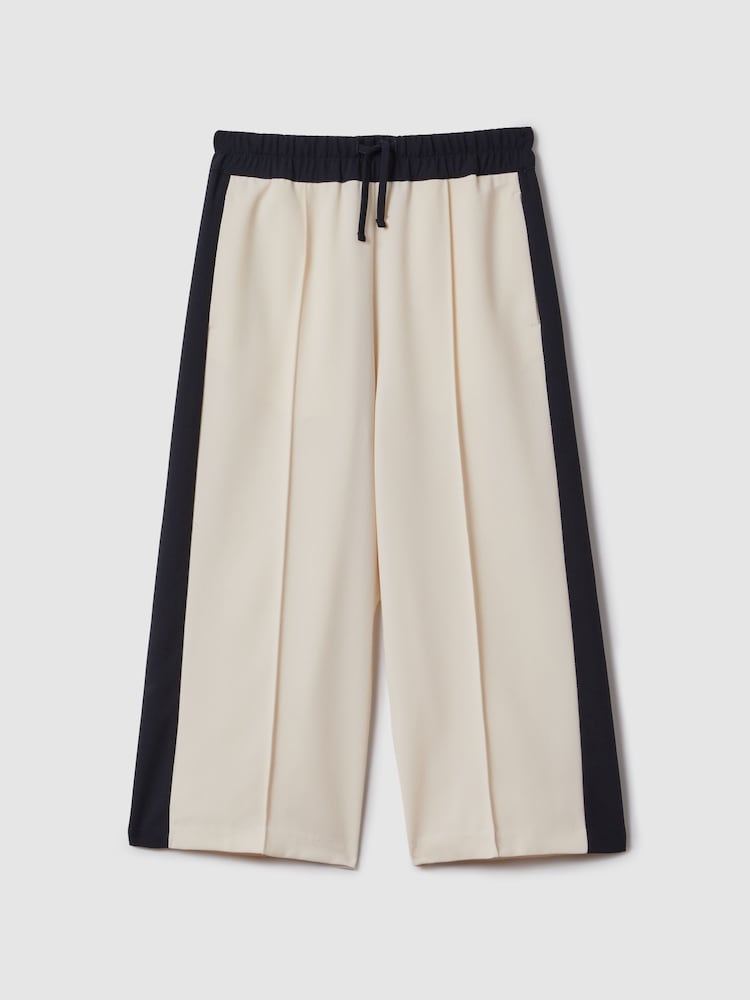 Reiss Ivory May Senior Woven Stripe Drawstring Trousers - Image 2 of 6