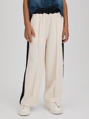 Reiss Ivory May Senior Woven Stripe Drawstring Trousers - Image 3 of 6