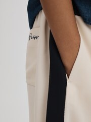 Reiss Ivory May Senior Woven Stripe Drawstring Trousers - Image 4 of 6