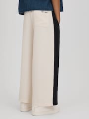Reiss Ivory May Senior Woven Stripe Drawstring Trousers - Image 5 of 6