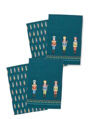 Catherine Lansfield 4 Pack Green Christmas Nutcracker Kitchen 100% Cotton Tea Towels - Image 3 of 3