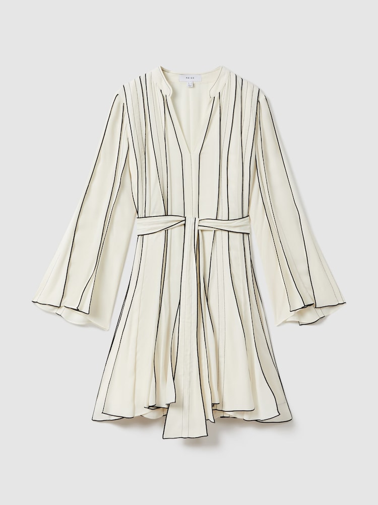 Reiss Ivory Orla Contrast Ruffle Mini Dress - Image 2 of 6