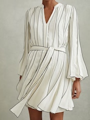 Reiss Ivory Orla Contrast Ruffle Mini Dress - Image 4 of 6