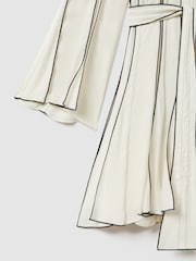Reiss Ivory Orla Contrast Ruffle Mini Dress - Image 6 of 6