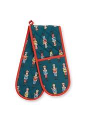 Catherine Lansfield Green Christmas Nutcracker Double Oven 100% Cotton Gloves - Image 3 of 3