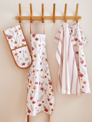 Catherine Lansfield Natural Harvest Flowers 100% Cotton Apron - Image 2 of 4