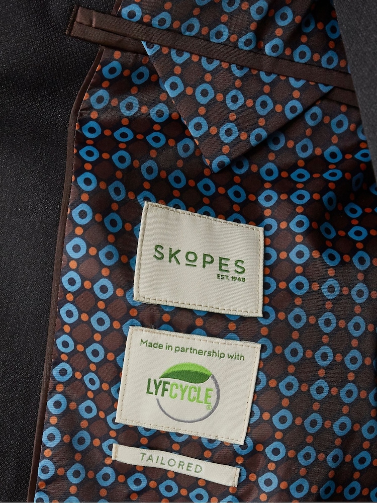 Skopes Grey Tailored Fit Romulus Sustainable Suit: Jacket - Image 5 of 5