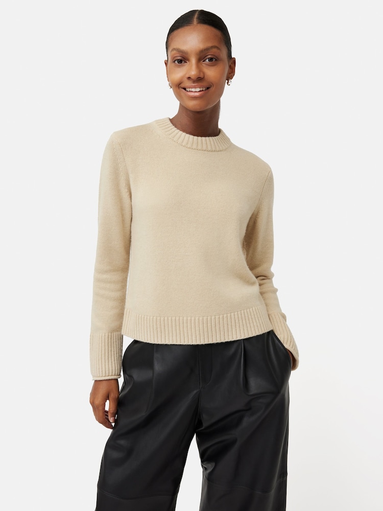 Jigsaw Cream Compact Wool Crew Jumper - Image 1 of 1