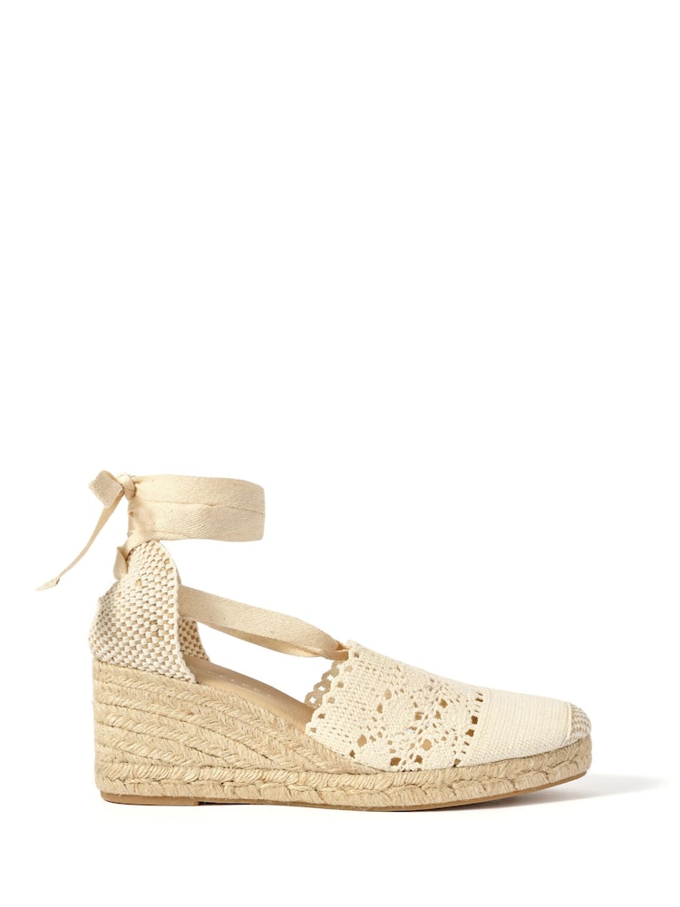 乳白色 - Mint Velvet Laura Espadrille Wedge Sandals - 圖片 2/5