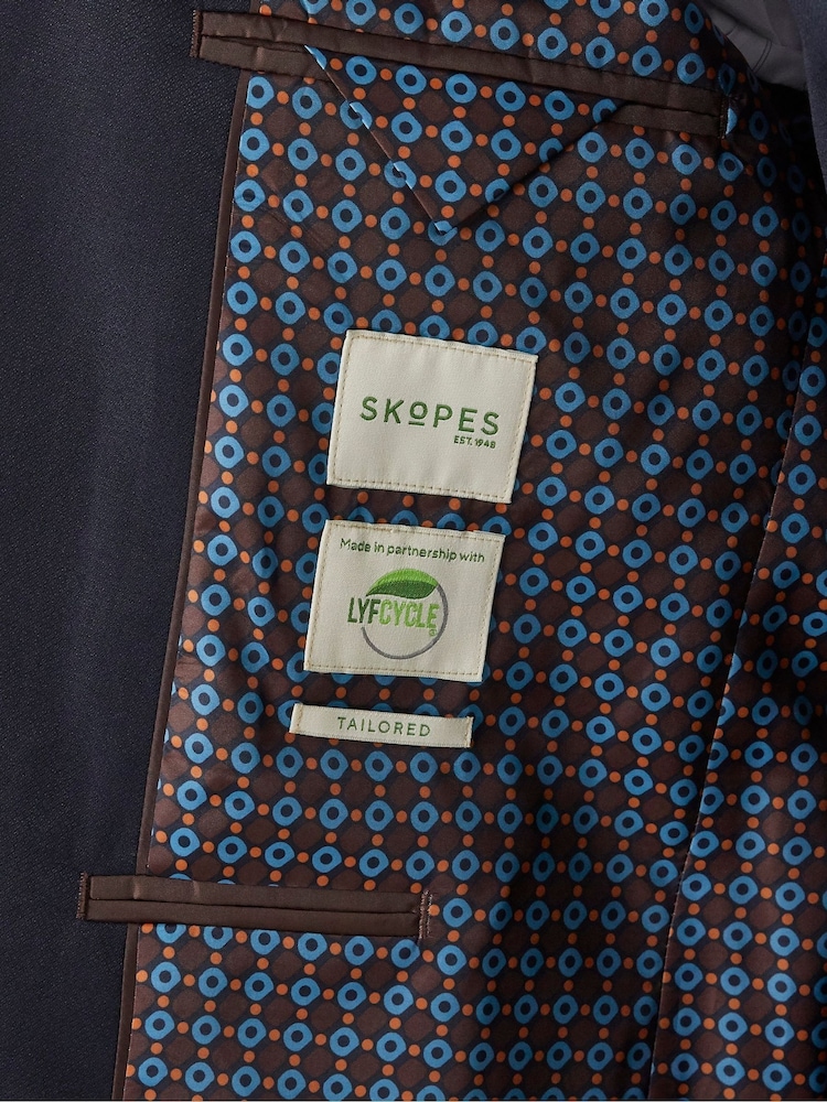 Skopes Blue Tailored Fit Romulus Sustainable Suit: Jacket - Image 5 of 5