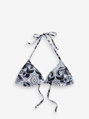 Blue/Cream Paisley Triangle Bikini Top - Image 6 of 6