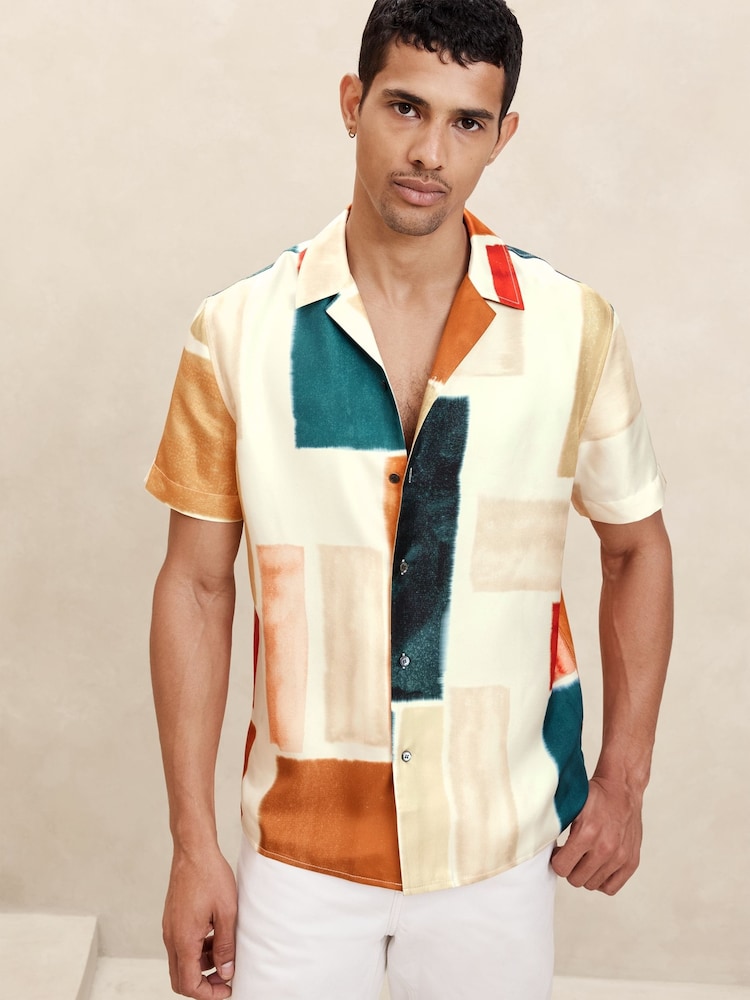 Banana Republic Cream Lyam Resort Shirt - Image 1 of 5