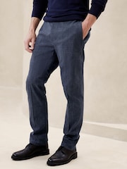 Banana Republic Blue Italian Stretch-Cotton Dress Trousers - Image 1 of 4