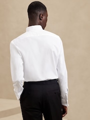 Banana Republic White Tailored Slim Tuxedo Dress Shirt - Image 2 of 4