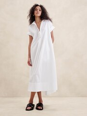 Banana Republic White Cruz Poplin Maxi Dress - Image 1 of 1