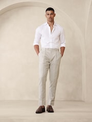 Banana Republic Cream Arroyo Cotton-Linen Suit Trousers - Image 1 of 3