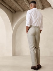 Banana Republic Cream Arroyo Cotton-Linen Suit Trousers - Image 2 of 3