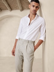 Banana Republic Cream Arroyo Cotton-Linen Suit Trousers - Image 3 of 3