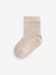 Brown 7 Pack Rib Baby Socks (0mths-2yrs) - Image 4 of 9