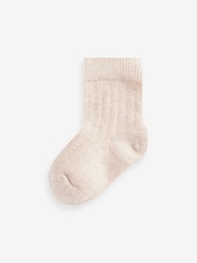 Brown 7 Pack Rib Baby Socks (0mths-2yrs) - Image 5 of 9