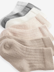 Brown 7 Pack Rib Baby Socks (0mths-2yrs) - Image 9 of 9