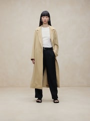Banana Republic Black Lina Straight Linen Trousers - Image 3 of 5