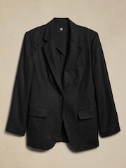 Banana Republic Black Lina Relaxed Linen Blazer - Image 2 of 2
