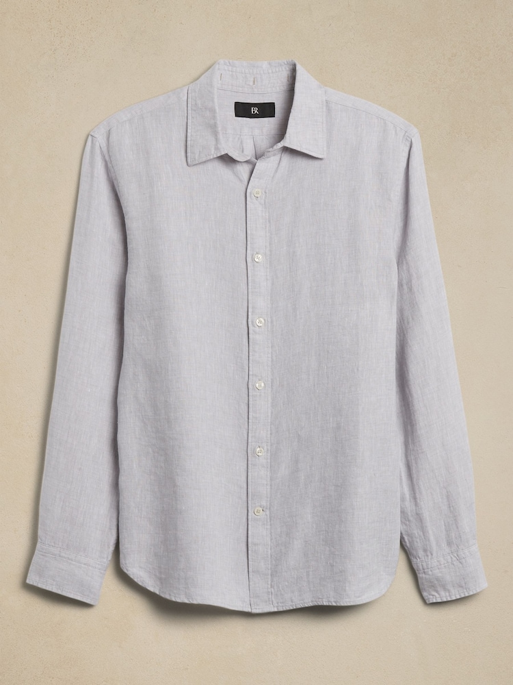 Banana Republic Grey Castello Linen Shirt - Image 2 of 2
