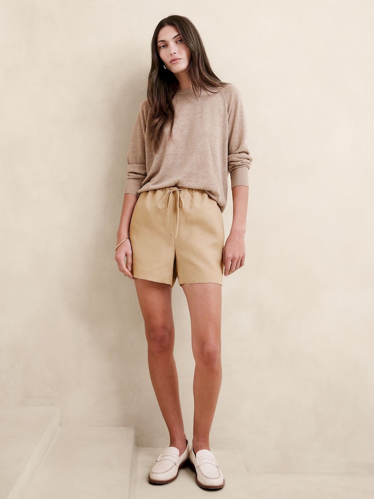 Banana Republic Brown Arcata Tencel-Linen Easy Shorts - Image 1 of 4