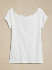 Banana Republic White Refined Scoop-Neck T-Shirt - Image 7 of 7