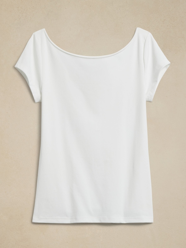 Banana Republic White Refined Scoop-Neck T-Shirt - Image 7 of 7