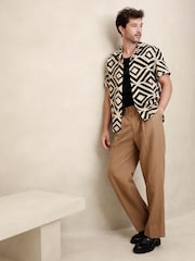 Banana Republic Black Lyam Resort Shirt - Image 1 of 1