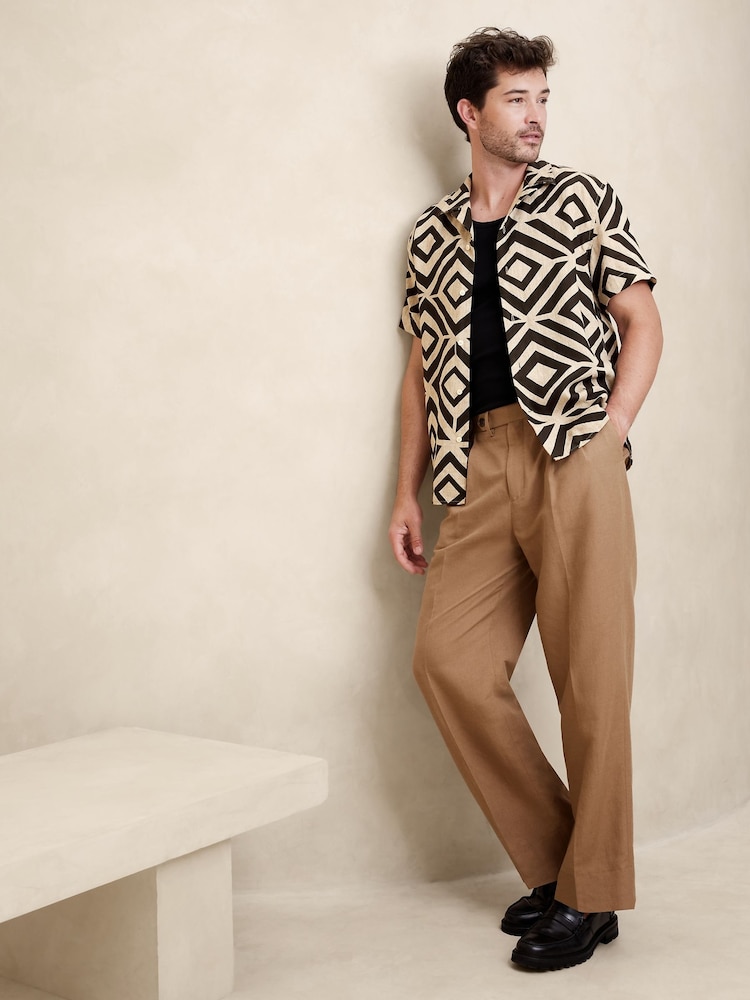 Banana Republic Black Lyam Resort Shirt - Image 1 of 1