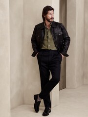 Banana Republic Green Castelletto Linen Shirt - Image 3 of 4