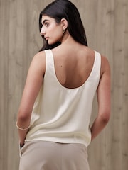 Banana Republic White Sublime Silk Tank Sleeveless Vest Top - Image 2 of 4