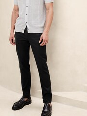 Banana Republic Black Slim Linen-Cotton Traveler Trousers - Image 3 of 4