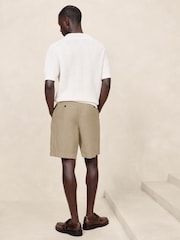 Banana Republic Brown Lino Slim Fit 100% Linen 7"" Shorts - Image 2 of 4