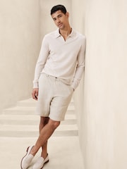 Banana Republic Natural Lino Slim Fit 100% Linen 7"" Shorts - Image 1 of 1