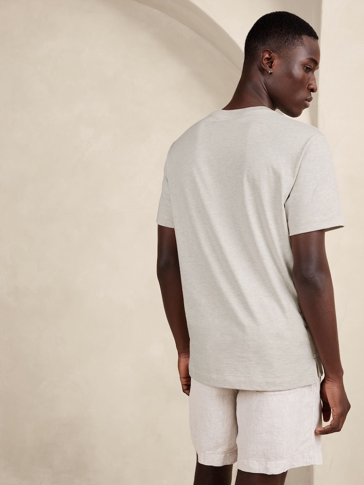 Бежевый - футболка с круглым вырезом Banana Republic Authentic SUPIMA - Image 1 of 4