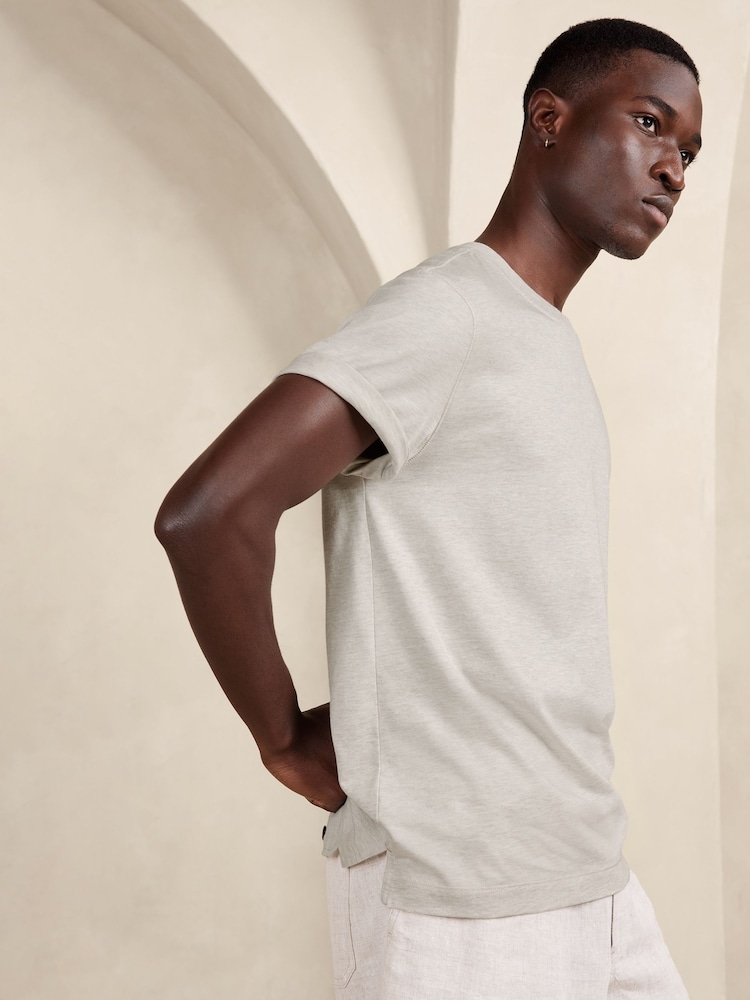 Бежевый - футболка с круглым вырезом Banana Republic Authentic SUPIMA - Image 2 of 4