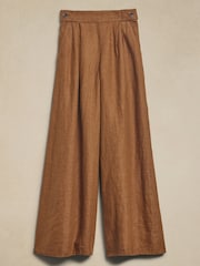Banana Republic Brown Lina Linen Wide-Leg Trousers - Image 4 of 4