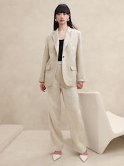 Banana Republic Beige Lina Relaxed Linen Blazer - Image 1 of 4