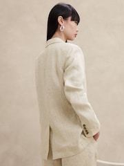 Banana Republic Beige Lina Relaxed Linen Blazer - Image 2 of 4