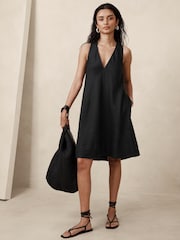 Banana Republic Black Ava Linen Mini Dress - Image 1 of 1