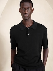 Banana Republic Black Point Sur Cotton Short Sleeve Polo Shirt - Image 1 of 1