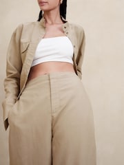 Banana Republic Beige Arcata Tencel-Linen Easy Trousers - Image 3 of 4