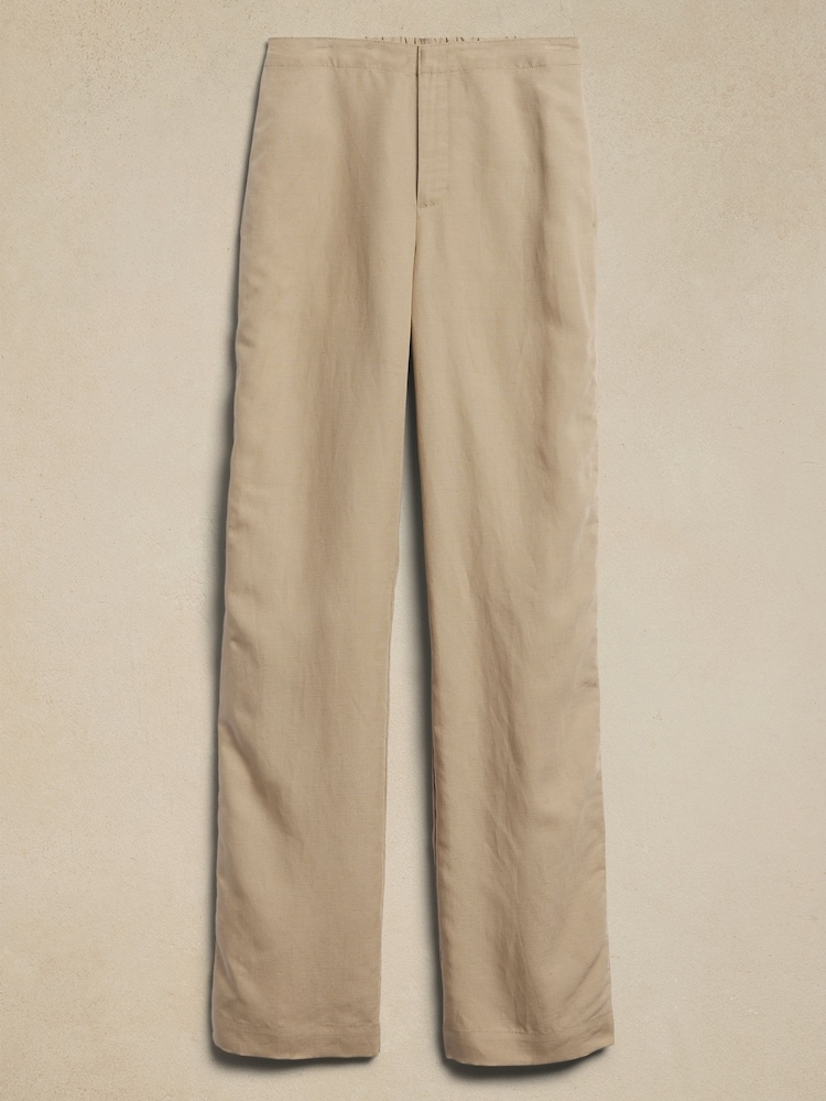 Banana Republic Beige Arcata Tencel-Linen Easy Trousers - Image 4 of 4