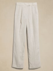 Banana Republic Beige Lina 100% Linen Straight Fit Trousers - Image 4 of 4